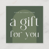 Modern Boho Sage Green Business Gift Certificaat (Voorkant)