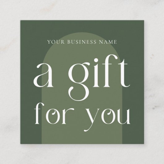 Modern Boho Sage Green Business Gift Certificaat (Voorkant)