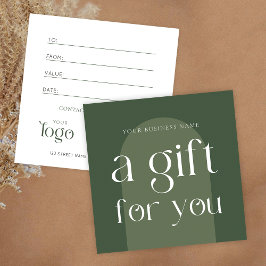 Modern Boho Sage Green Business Gift Certificaat