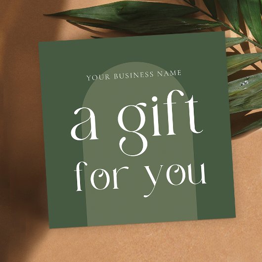 Modern Boho Sage Green Business Gift Certificaat