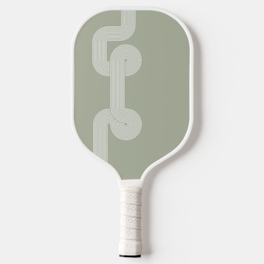 Modern Boho Sage Green Geometric Pickleball Paddle (Achterkant)