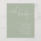 Modern Boho Sage Green Photo Baby shower uitnodige (Voorkant)