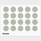 Modern Boho Sage Green Vrijgezellenfeest Hartelijk Ronde Sticker (Vel)