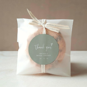 Modern Boho Sage Green Vrijgezellenfeest Hartelijk Ronde Sticker