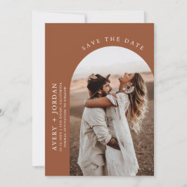 Modern Boho Save the Date | Foto Terracotta Kaart