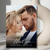 Modern Boho Script 2 foto bruiloft dank u kaart