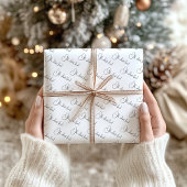 Modern Boho  Script Tekst Kerst Inpakpapier Vel