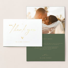 Modern Boho Script trouwfoto dank u Folie ca Kaarten