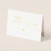 Modern Boho Script Weddenschap Foto bedankt Folie Kaarten (Voorkant)