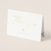Modern Boho Script Weddenschap Foto bedankt Folie Kaarten (Voorkant)