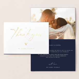 Modern Boho Script Weddenschap Foto: Foto van Foil Folie Kaarten