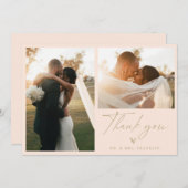 Modern Boho Script Weduwfoto Hartelijk dank Bedankkaart (Voorkant / Achterkant)