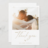 Modern Boho Script Weduwfoto Hartelijk dank Bedankkaart (Voorkant / Achterkant)