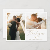 Modern Boho Script Weduwfoto Hartelijk dank Bedankkaart (Voorkant / Achterkant)