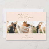 Modern Boho Script Weduwfoto Hartelijk dank Bedankkaart (Voorkant)