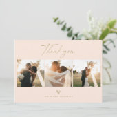 Modern Boho Script Weduwfoto Hartelijk dank Bedankkaart (Staand voorkant)