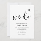 Modern Boho Script Wij doen QR Code Bruiloft Kaart (Voorkant)