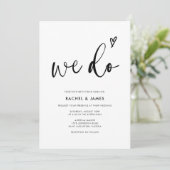 Modern Boho Script Wij doen QR Code Bruiloft Kaart (Staand voorkant)