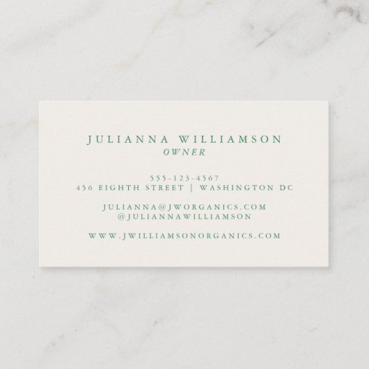 Modern Boho Sinaasappels Citrus Fruit Blush Green Visitekaartje (Achterkant)