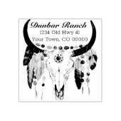 Modern Boho Skull Adres Rubberstempel (Afrduk)