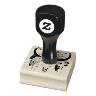 Modern Boho Skull-adres Rubberstempel