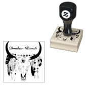 Modern Boho Skull Business of Name Rubberstempel (Gestempeld)