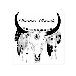Modern Boho Skull Business of Name Rubberstempel