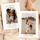 Modern Boho slaat de datum op | Foto-minimalistisc Kaart