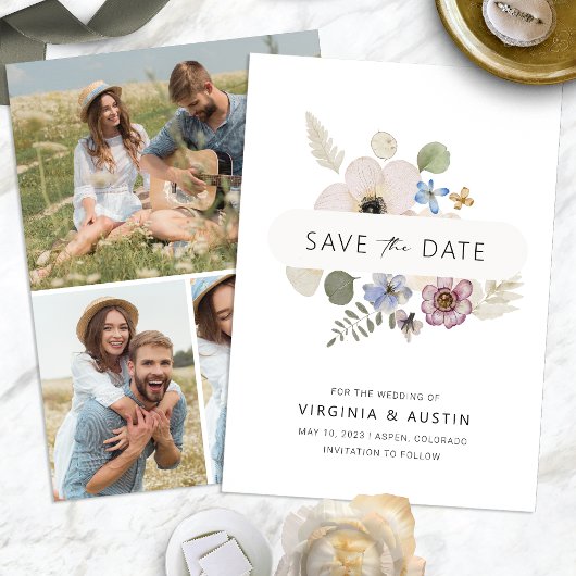 Modern Boho slaat de datum op Save The Date
