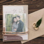 Modern Boho spiced Terra Cotta | Vierkant foto Save The Date