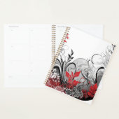 Modern Boho style Leaf Red Black  Planner (Display)