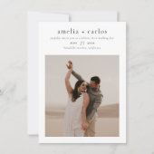 Modern Boho Style Simple & Elegant 2 Photo Wedding Kaart (Voorkant)