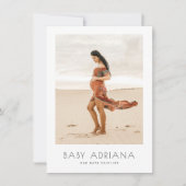 Modern Boho Style Simple Elegant Photo Baby shower Kaart (Voorkant)