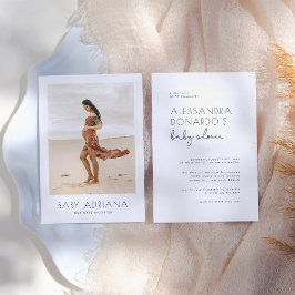 Modern Boho Style Simple Elegant Photo Baby shower Kaart