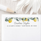 Modern Boho Summer Lemons Greenery Vrijgezellenfee Etiket (Insitu)