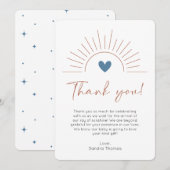 Modern Boho Sun Baby shower Dank u kaart (Voorkant / Achterkant)