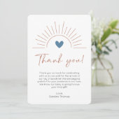 Modern Boho Sun Baby shower Dank u kaart (Staand voorkant)