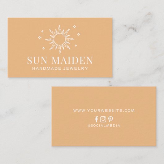 Modern Boho Sun Visitekaartje (Voorkant / Achterkant)