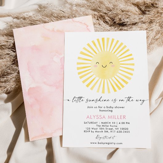 Modern Boho Sunshine Baby shower Kaart