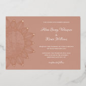 Modern Boho Sunshine Floral Wedding Folie Uitnodiging (Voorkant)