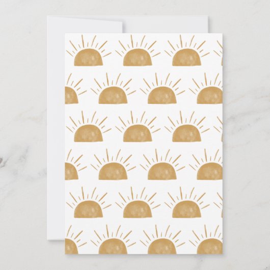 Modern Boho Sunshine in Mustard Birth Aankondiging (Achterkant)