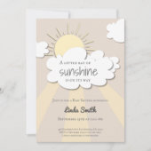 Modern Boho Sunshine Neutraal Baby shower Kaart (Voorkant)