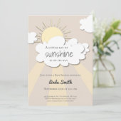 Modern Boho Sunshine Neutraal Baby shower Kaart (Staand voorkant)