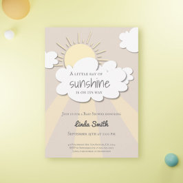 Modern Boho Sunshine Neutraal Baby shower Kaart