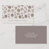 Modern Boho Taupe Blush Grey Botanical Flowers Visitekaartje (Voorkant / Achterkant)