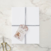 Modern Boho Teddy Bear Pampas Baby shower Cadeaulabel (Met Touw)