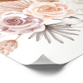 Modern Boho Teddy Bear Pampas Baby shower Welkom Poster (Hoek)