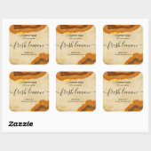 Modern Boho Terracotta Agate Burnt Sinaasappel Vierkante Sticker (Vel)