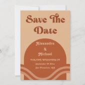 Modern Boho Terracotta Arch Wedding Save The Date (Voorkant)
