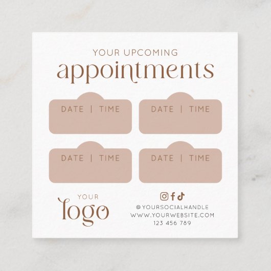 Modern Boho Terracotta Beauty Hair Salon Afsprakenkaartje (Achterkant)